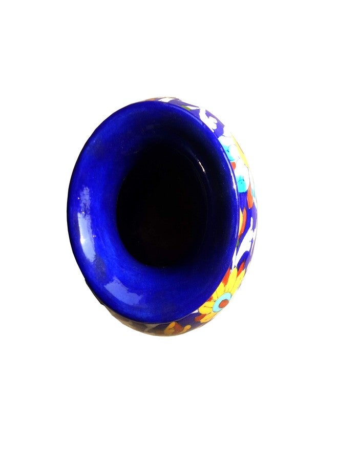 Shiv Kripa Blue Pottery Ceramic Vase (8 Inch, Blue) - Image 3